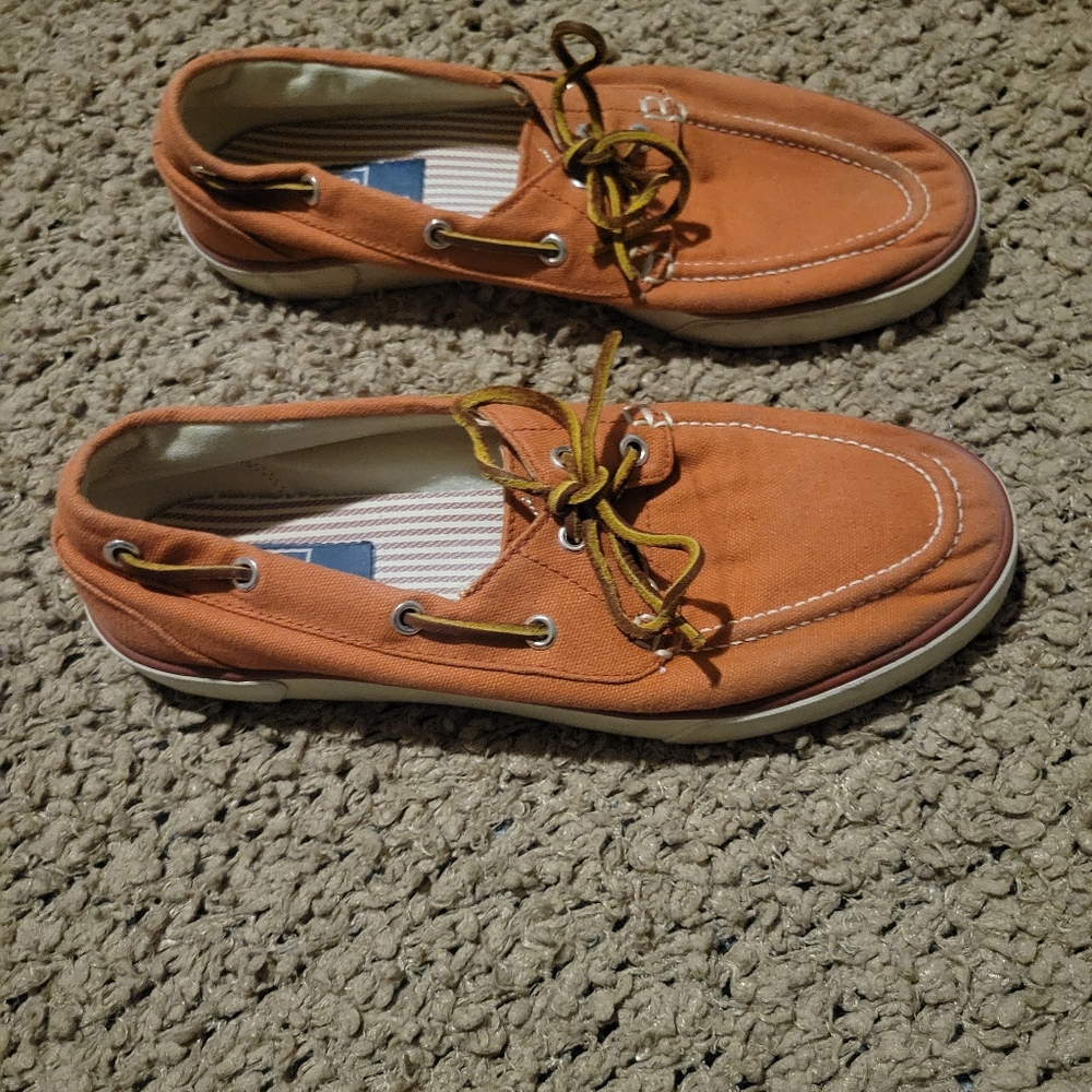 Ralph Lauren Polo Red Canvas Sander Leather Boat Shoes Size 9.5D - Picture 4 of 15